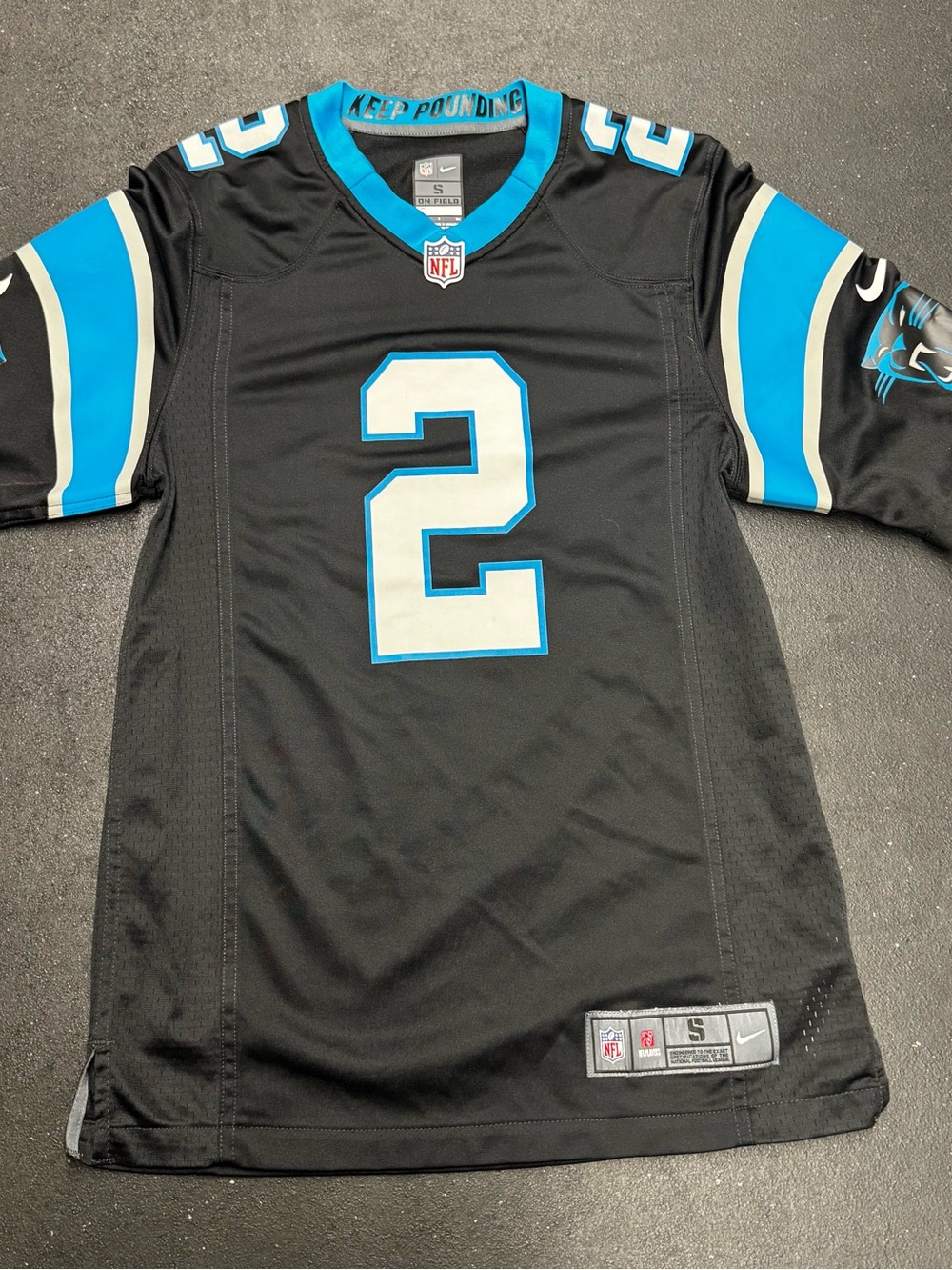 Nike Black and Carolina Blue #2 Men’s Football Jersey Moore